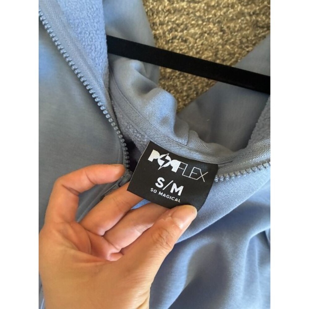 Popflex Women's Blue Athletic Hoodie Cloud Romper - Stonewash NWT - Picture 4 of 6